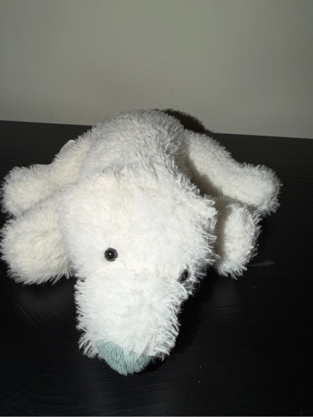 Plush White Puppy Stuffed Animal - Soft Cuddly Toy
